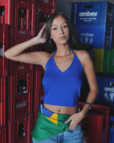 Cropped azul